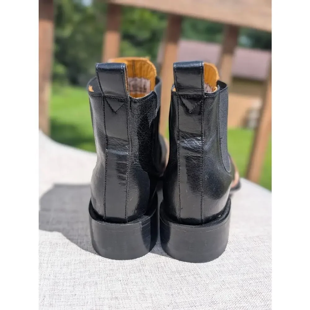 New Rod Patrick Jodphur Bootie Womens 9 B Black Calf Skin Handmade Never Worn